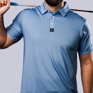 Byrd Gang NWT Vibey Blue Performance Golf Polo Size Large